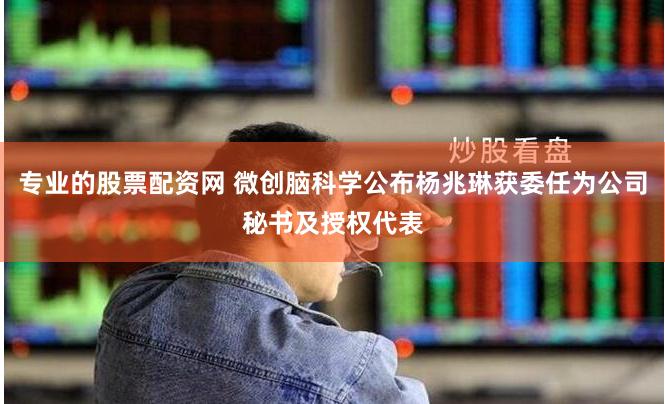 专业的股票配资网 微创脑科学公布杨兆琳获委任为公司秘书及授权代表