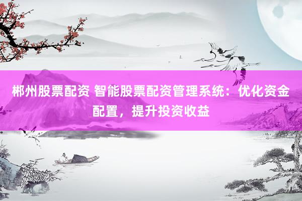 郴州股票配资 智能股票配资管理系统：优化资金配置，提升投资收
